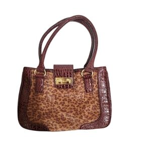 Victor Alfaro Shoulder bag/w a leopard And  faux crocodile Print, leather trim